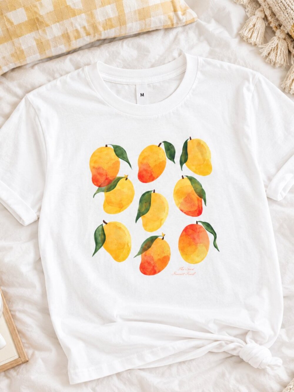 Mangoes Graphic T-Shirt for Women | Tropical Fruit Tee | Summer Mango Shirt